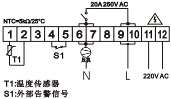 SJD8810系列溫度控制器接線圖