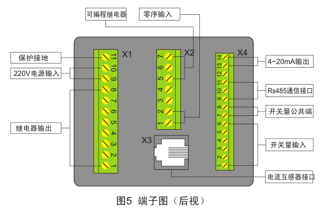 SJD-207电机保护监控装置端子图