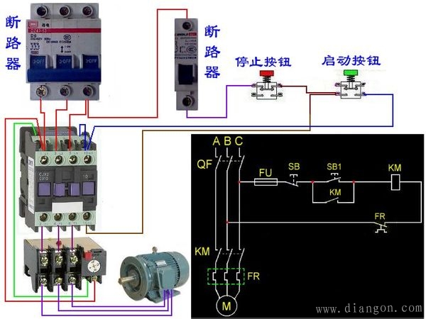 热过载继电器配合接触器怎么接线